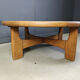 Table basse ronde en chêne danois, années 1960