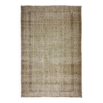 Grand Tapis Oushak Ancien – Tons Neutres & Motifs Discrets, 190 x 296 cm