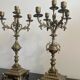 Pair of five-light gilded bronze candelabras, Napoleon III, 19th century.