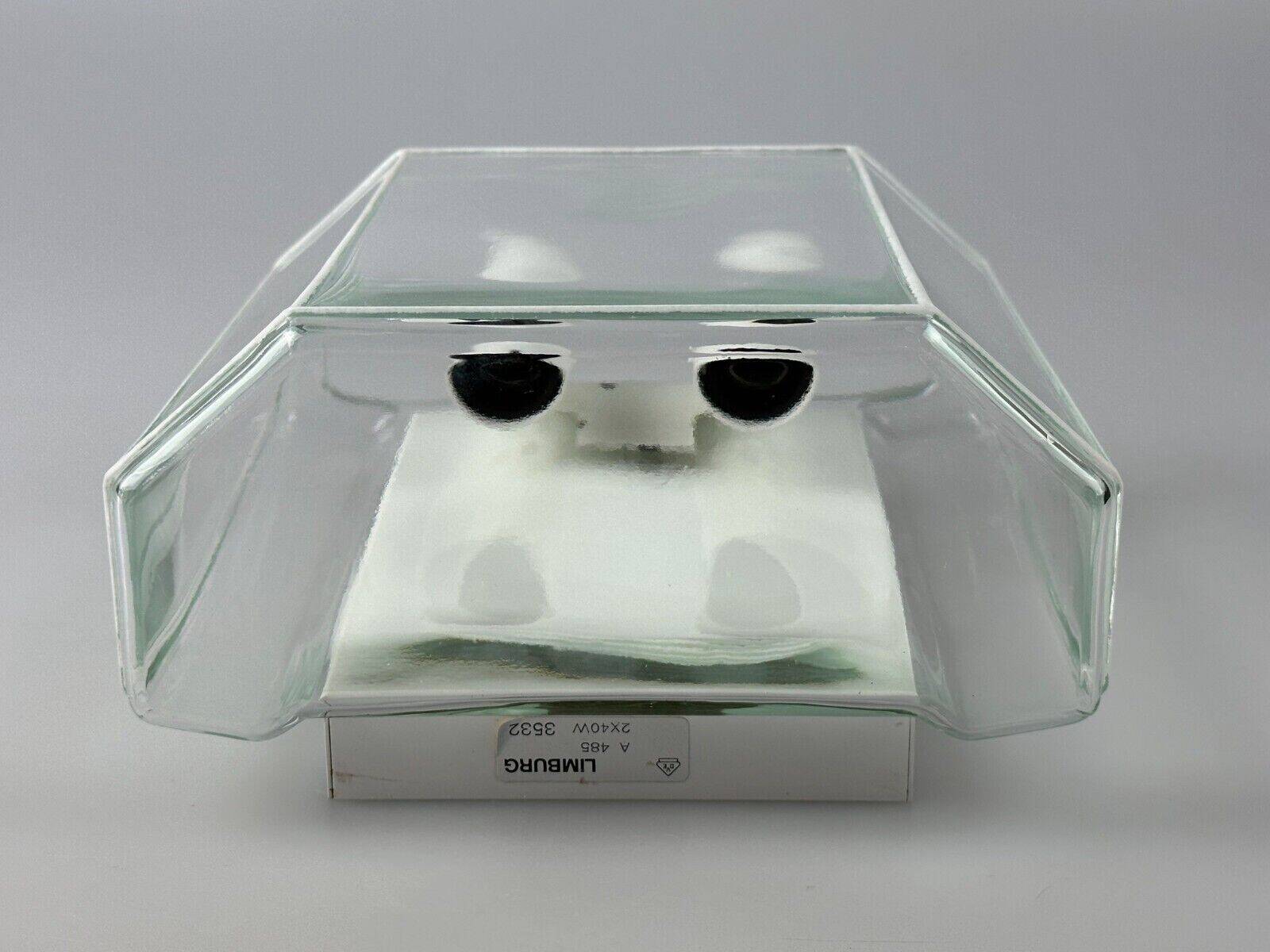 60s 70s wall lamp Glashütte Limburg Germany Glass & Metal Age Design