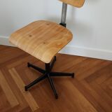 Steel and wood school chair