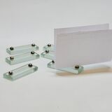 6 Card Holders Name Card Holder Placement At Table Glass And Silver Metal