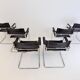 Set of 6 leather cantilever chairs