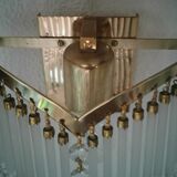 Vintage wall sconce gold metal and stamps