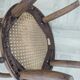Small Antique Children's Armchair in Curved Wood and Cane