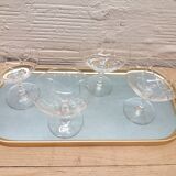 Set 4 glasses of champagne crystal chiseled