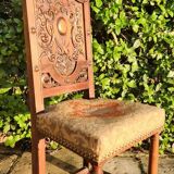 Antique carved walnut chair