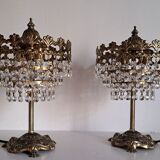 Pair of bedside lamps with tassels