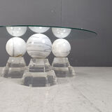 Marble sphere coffee table by Roche Bobois, 1980s