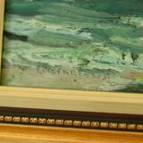Original vintage oil on panel – ocean landscape