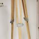 Raw / stripped wooden tripod, vintage industrial lamp base