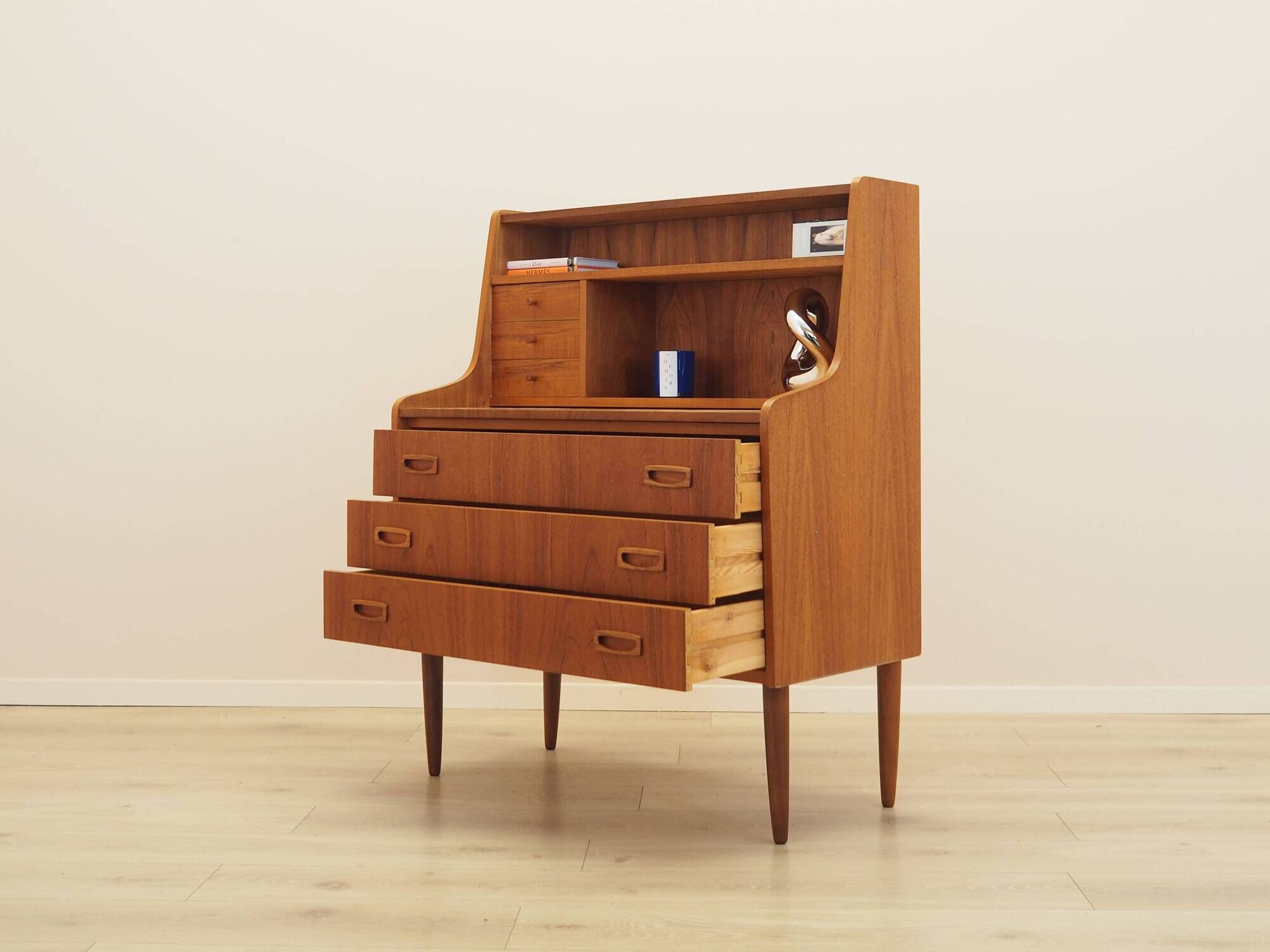 Danish teak secretary desk 1960s with pull-out surface