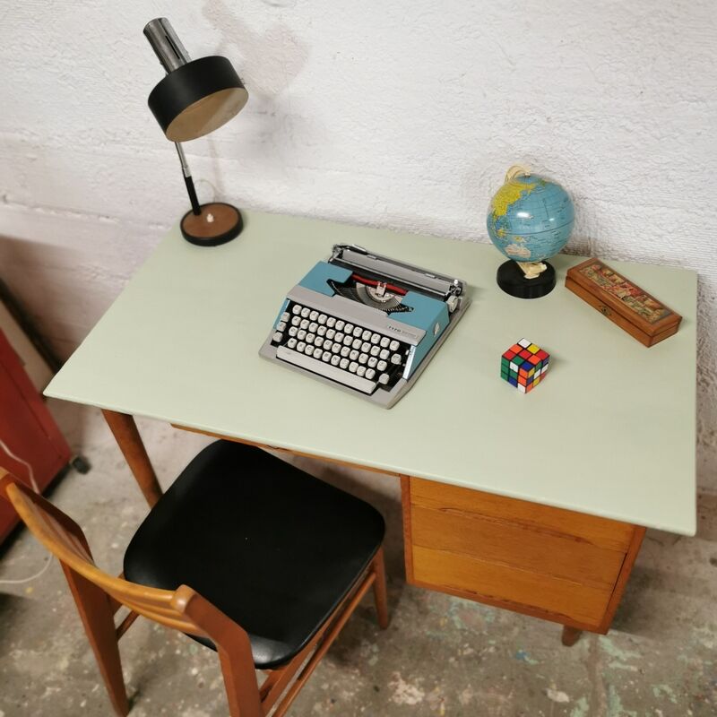 Scandinavian desk in vintage oak