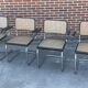 Set of 4 chairs model B64 Cesca with armrests in Black and Chrome