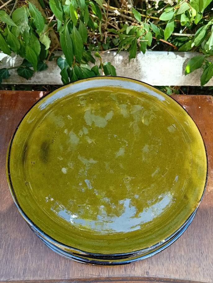 6 large handmade ceramic plates