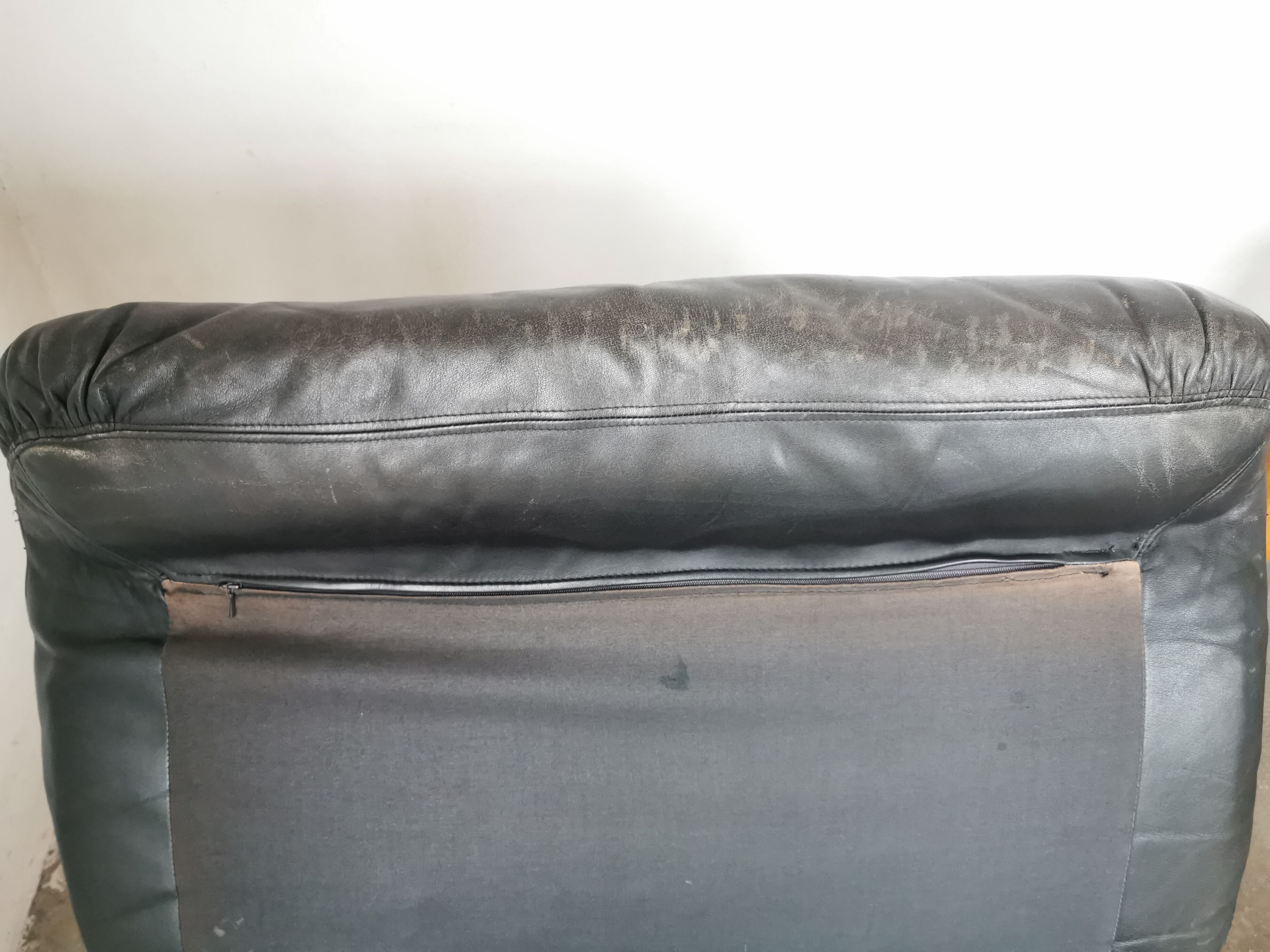 Pair of designer leather armchairs 80s