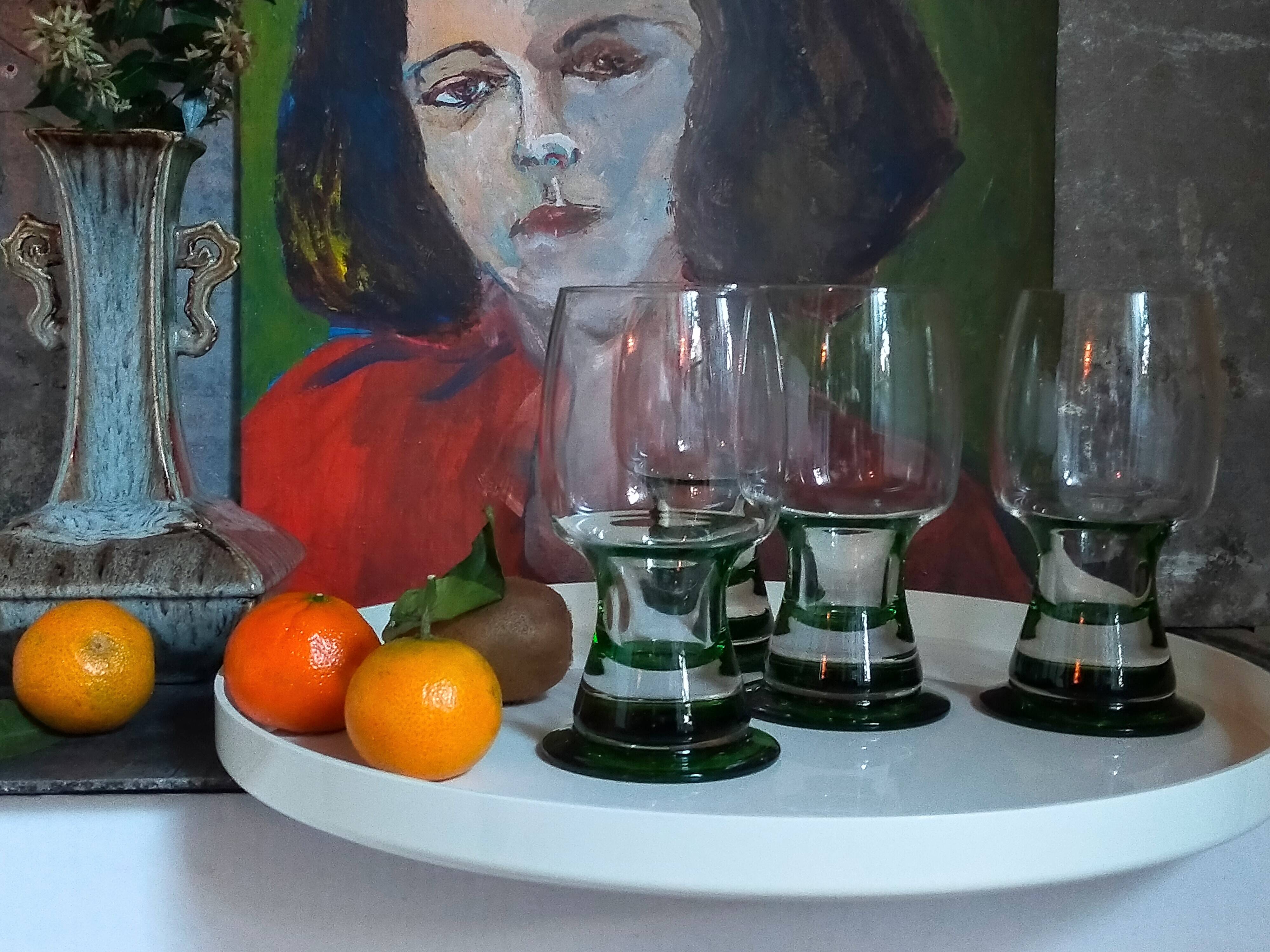 Four vintage XXL crystal glasses