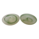 Pair of green glass paste pocket trays