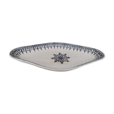 Ravier, oblong cup Saint-Amand model Primax decoration frieze blue arabesques