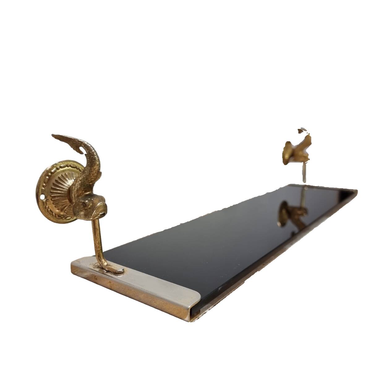 Vintage French Glass Bathroom Shelf, 1960s