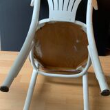 Vintage white lacquered bistro chair