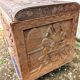 Antique Large Exotic Wood Chest Carved Africa