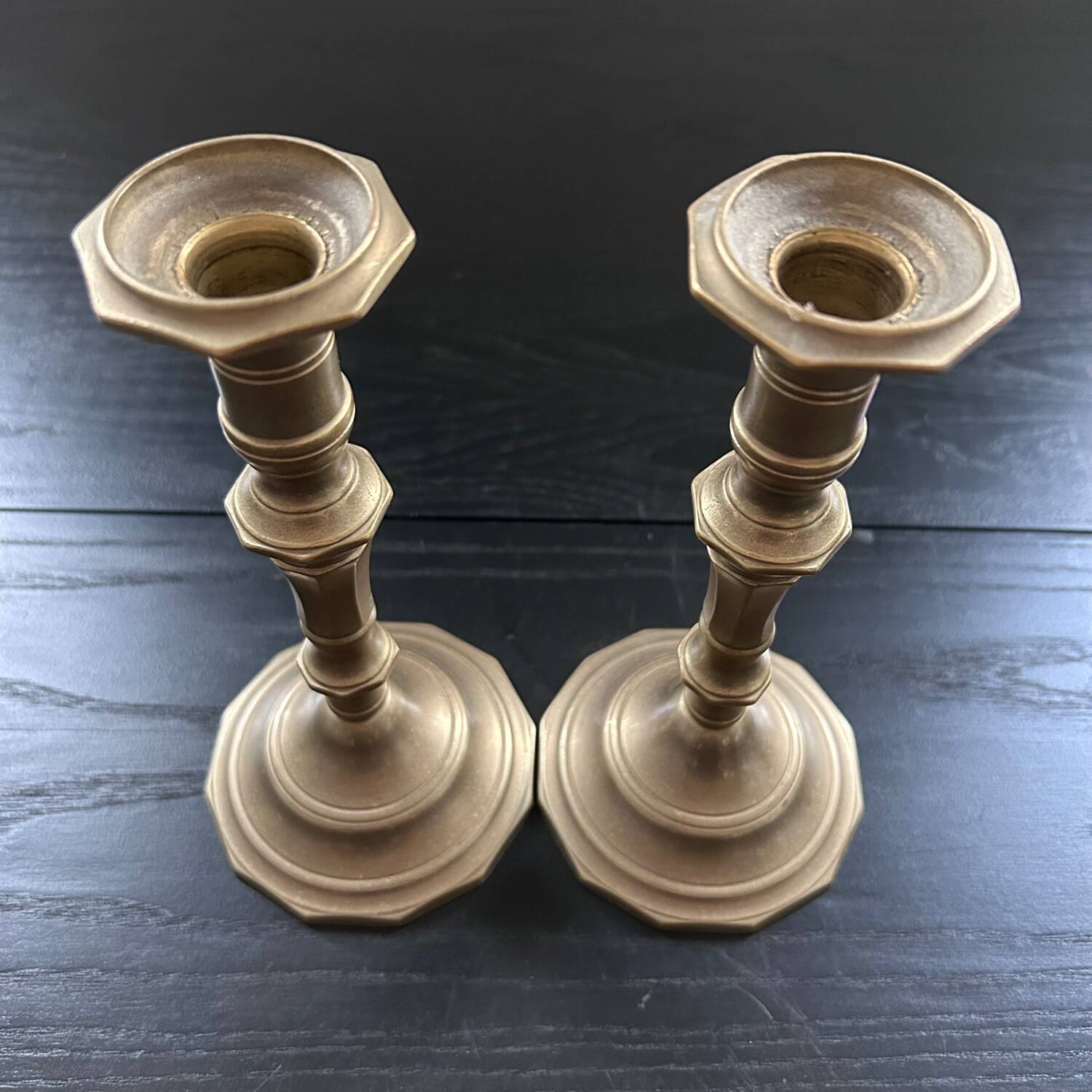 Pair of brass candlesticks