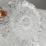 Metal and crystal server, crystal ramekins.