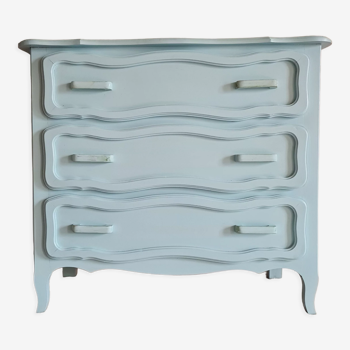Antique chest of drawers in light blue wood