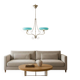 Art Deco chandelier with blue opaline glass