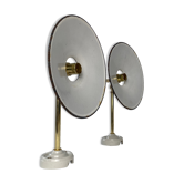 Pair of old vintage blue enamelled wall lamps