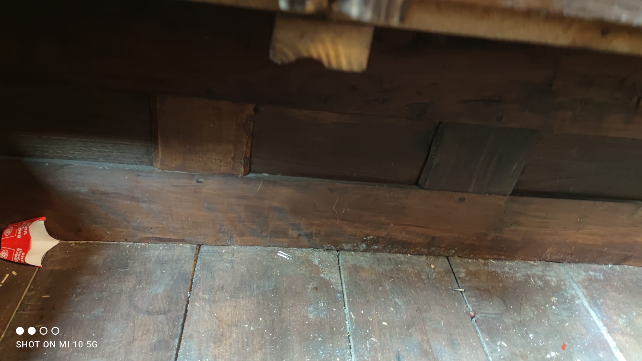 Two-part Breton chestnut cabinet dating from 1878