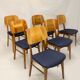 Set de six chaises design année 60 ,70 bois latté traditionnel