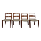 Vintage Danish 85 Dining Chairs in Teak and Wool by Niels Otto Møller for J.L. Møllers, 1960s, Set of 4