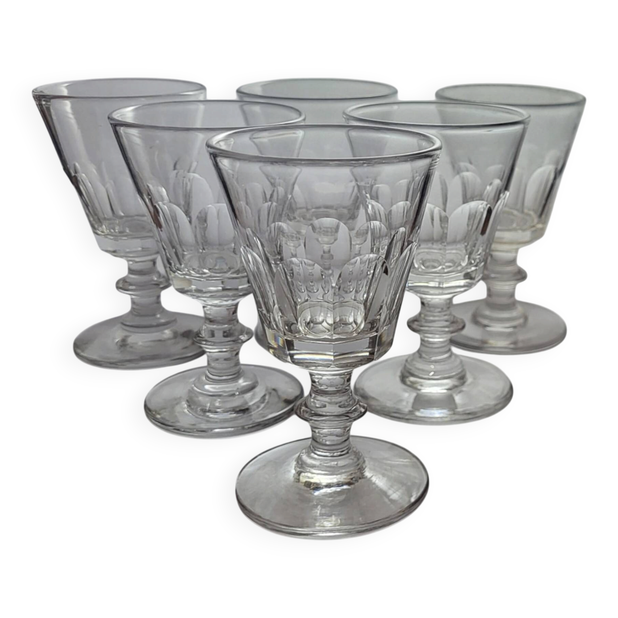 6 crystal glasses from Baccarat / Saint Louis / Caton
