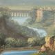 Modern painting landscape with figures, tempera on cardboard, '900