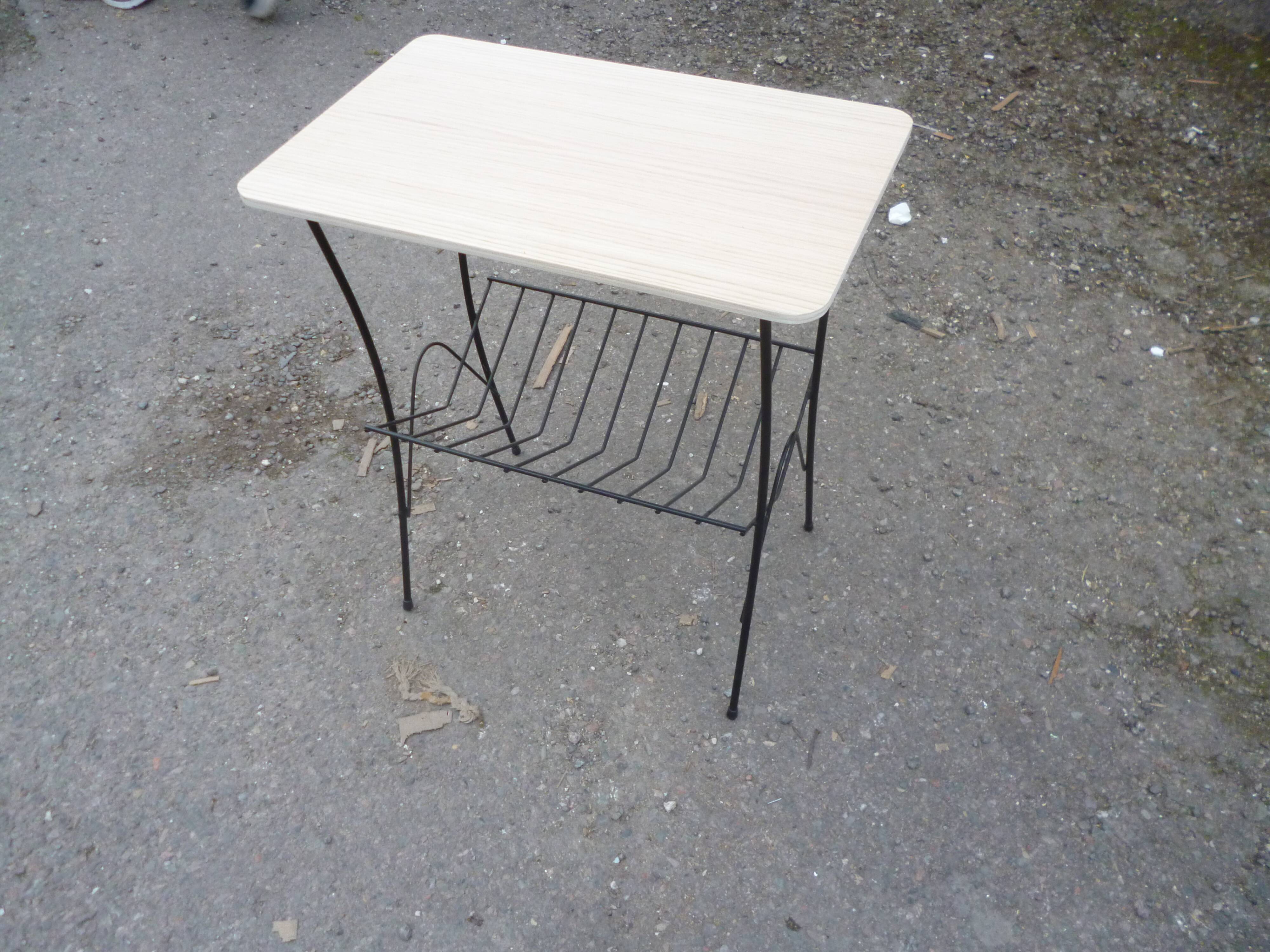 Side table magazines holder 70s