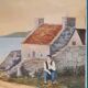 Painting old painting seaside man