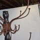 Wooden parrot coat rack