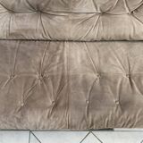 Brazillian 2 seat sofa in suede and Jatoba wood