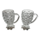 Set of 2 vintage pressed glass cups/mugs.