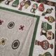Vintage tablecloth with stylized pottery design, 1960s-70s