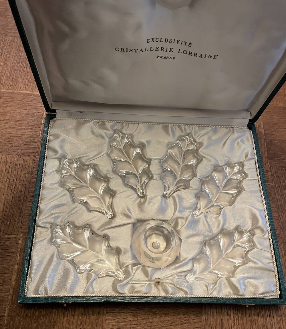 BOX FOR KNIFE HOLDER SALT CELLAR SMALL SPOON IN LORRAINE CRYSTAL DECOR