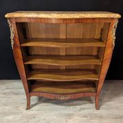 Bureau in the Louis XV style with rosewood marquetry and a marble top.