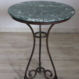 Iron and marble vintage side table, Italy 1980s