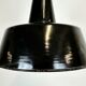 Industrial black enamel factory lamp with cast iron top, 1960s