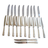 Set of 12 dessert knives/9 table knives, silver plated, violin model