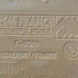 Vintage bistro side table with brown top