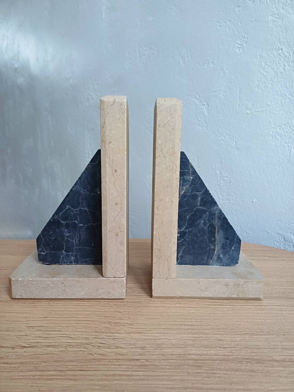 2 Stone Bookends – Art Deco Minimalist Design, France, c. 1930s–1950s