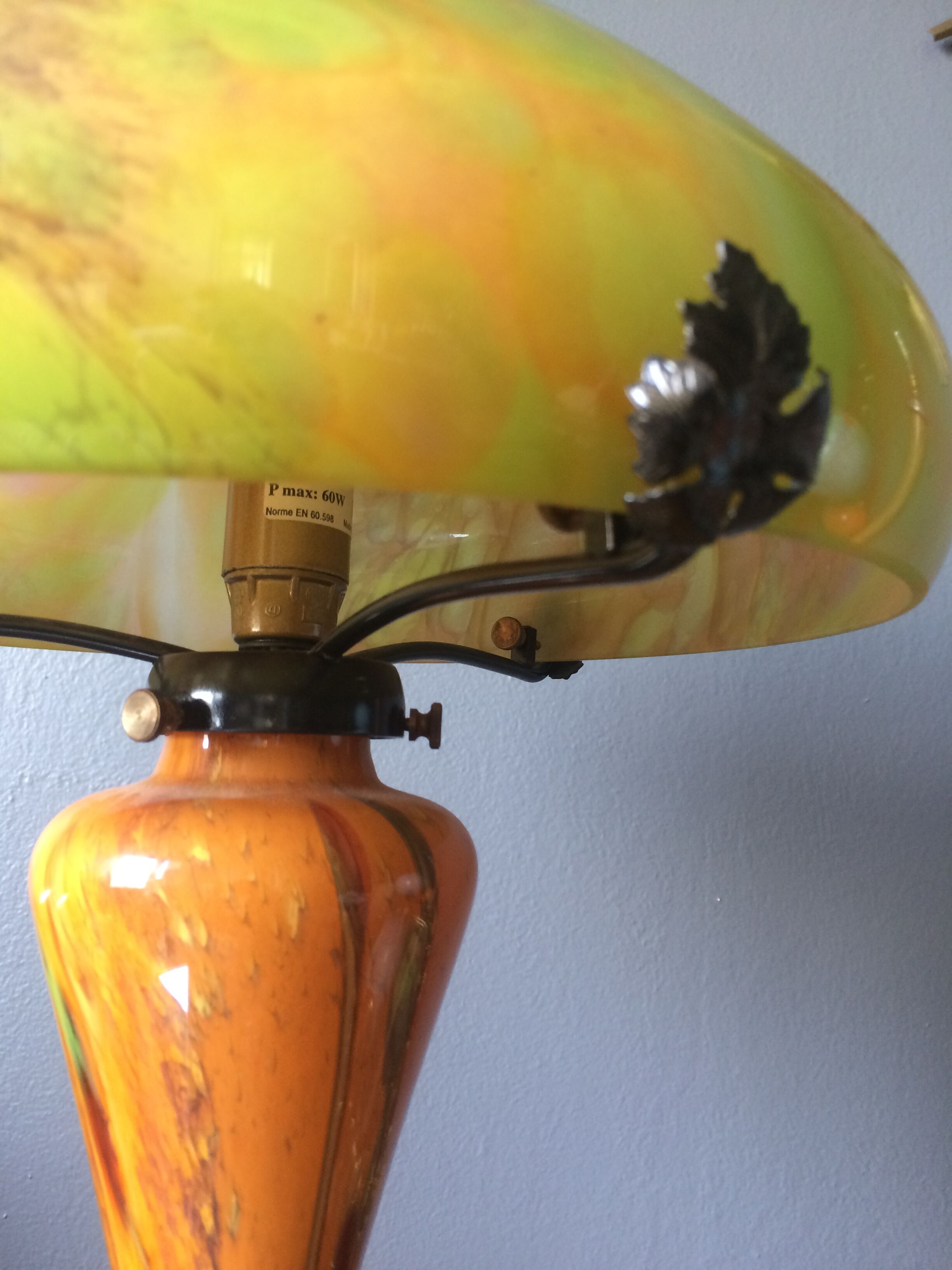 Odeon model mushroom lamp, La Rochère Glassworks France